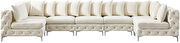 7pcs modular cream velvet deep tufted sectional couch by Meridian additional picture 9