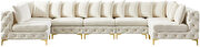 7pcs modular cream velvet deep tufted sectional couch by Meridian additional picture 10