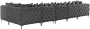 6pcs modular gray velvet deep tufted sectional couch by Meridian additional picture 9
