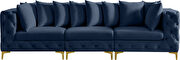 Modular style deep tufted velvet 3pcs sofa by Meridian additional picture 12