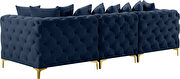 Modular style deep tufted velvet 3pcs sofa by Meridian additional picture 7