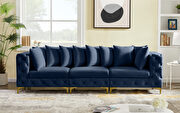 Modular style deep tufted velvet 3pcs sofa by Meridian additional picture 10