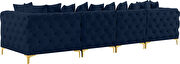 Modular style deep tufted velvet 4pcs sofa by Meridian additional picture 6