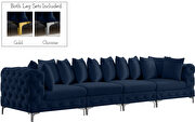 Modular style deep tufted velvet 4pcs sofa by Meridian additional picture 9