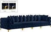 Modular style deep tufted velvet 4pcs sofa by Meridian additional picture 10