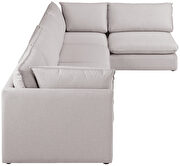 Linen textured comfy 5pcs modular sectional by Meridian additional picture 6