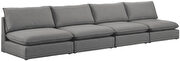 Linen textured comfy 4pcs modular couch by Meridian additional picture 6