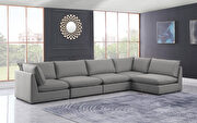 Linen textured comfy 5pcs modular sectional by Meridian additional picture 11