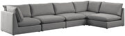 Linen textured comfy 5pcs modular sectional by Meridian additional picture 12