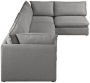 Linen textured comfy 5pcs modular sectional by Meridian additional picture 6