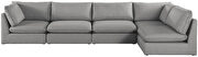 Linen textured comfy 5pcs modular sectional by Meridian additional picture 7