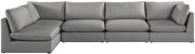Linen textured comfy 5pcs modular sectional by Meridian additional picture 8