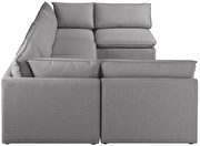 Linen textured comfy 6pcs modular sectional by Meridian additional picture 6