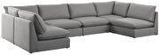Linen textured comfy 6pcs modular sectional by Meridian additional picture 8