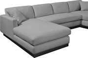Gray linen fabric stylish modern sectional by Meridian additional picture 11