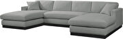 Gray linen fabric stylish modern sectional by Meridian additional picture 12