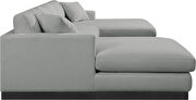 Gray linen fabric stylish modern sectional by Meridian additional picture 6