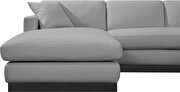 Gray linen fabric stylish modern sectional by Meridian additional picture 7