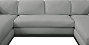 Gray linen fabric stylish modern sectional by Meridian additional picture 8