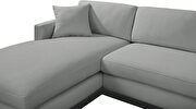 Gray linen fabric stylish modern sectional by Meridian additional picture 9