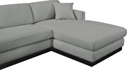 Gray linen fabric stylish modern sectional by Meridian additional picture 10
