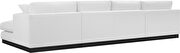 White linen fabric stylish modern sectional by Meridian additional picture 11