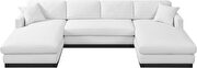 White linen fabric stylish modern sectional by Meridian additional picture 12