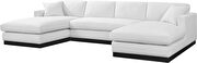 White linen fabric stylish modern sectional by Meridian additional picture 15