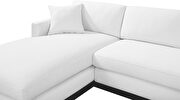White linen fabric stylish modern sectional by Meridian additional picture 6