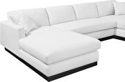 White linen fabric stylish modern sectional by Meridian additional picture 10