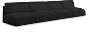 4pcs modular low-profile black velvet fabric couch by Meridian additional picture 7
