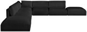 7pcs low profile modular sectional in black velvet by Meridian additional picture 7