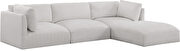 4pcs low profile modular sectional in cream velvet by Meridian additional picture 13
