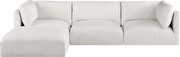 4pcs low profile modular sectional in cream velvet by Meridian additional picture 7