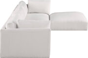 4pcs low profile modular sectional in cream velvet by Meridian additional picture 10