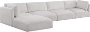 5pcs low profile modular sectional in cream velvet by Meridian additional picture 11