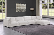 5pcs low profile modular sectional in cream velvet by Meridian additional picture 12