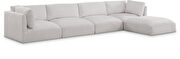 5pcs low profile modular sectional in cream velvet by Meridian additional picture 10