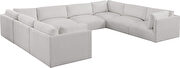 8pcs low profile modular sectional in cream velvet by Meridian additional picture 9