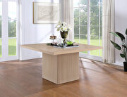 Square oak wood top dining table additional photo 5 of 7