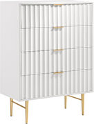 White stylish chest w/ golden handles and legs by Meridian additional picture 7