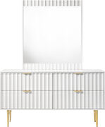 White stylish dresser w/ golden handles and legs by Meridian additional picture 3