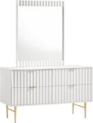 White stylish dresser w/ golden handles and legs by Meridian additional picture 4