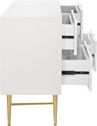 White stylish dresser w/ golden handles and legs by Meridian additional picture 5