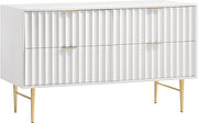 White stylish dresser w/ golden handles and legs by Meridian additional picture 10