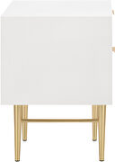 White stylish nightstand w/ golden handles and legs by Meridian additional picture 5