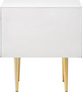 White stylish nightstand w/ golden handles and legs by Meridian additional picture 6