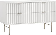 White stylish dresser w/ silver handles and legs by Meridian additional picture 2