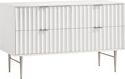White stylish dresser w/ silver handles and legs additional photo 2 of 10