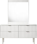 White stylish dresser w/ silver handles and legs by Meridian additional picture 4